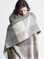 Natural buffalo check blanket