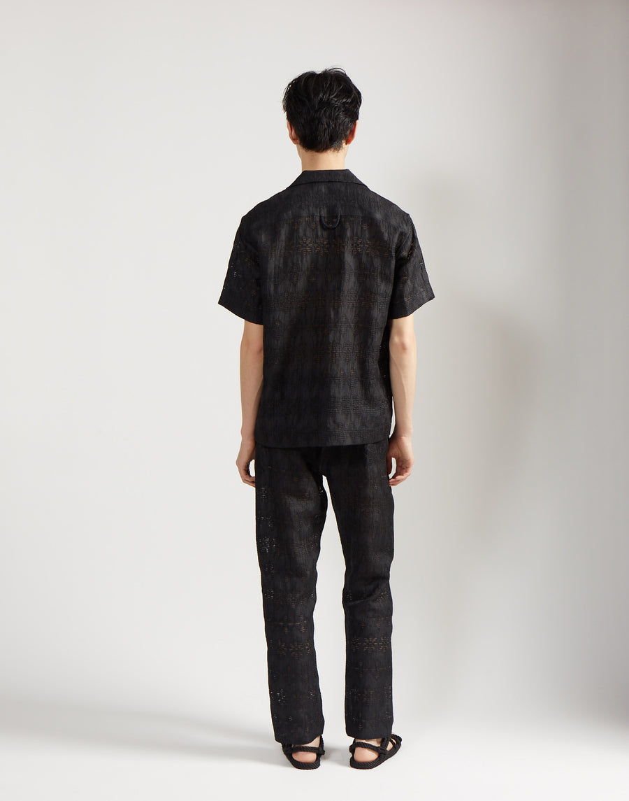 classic drawstring trouser - onyx jacquard
