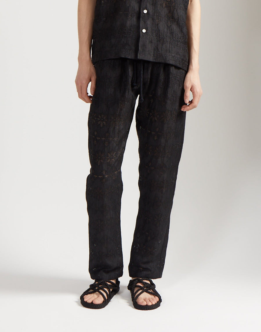 classic drawstring trouser - onyx jacquard