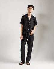 classic drawstring trouser - onyx jacquard