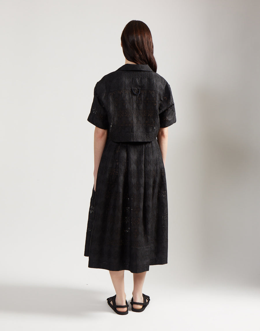 crop cabana shirt - onyx jacquard