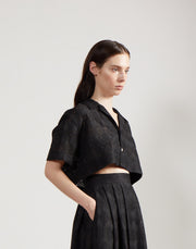 crop cabana shirt - onyx jacquard