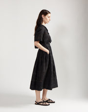 crop cabana shirt - onyx jacquard