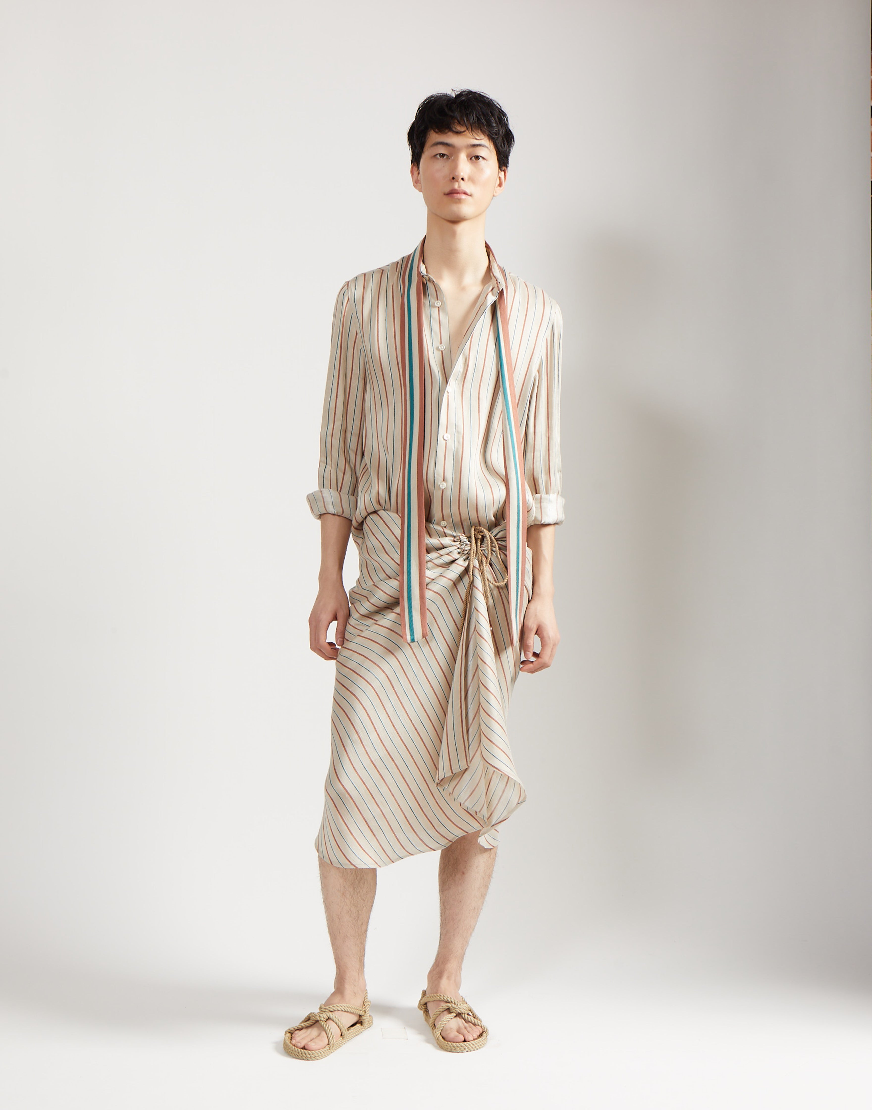 tie shirt - sand stripe