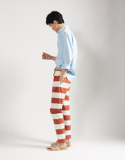 classic drawstring trouser - clay stripe