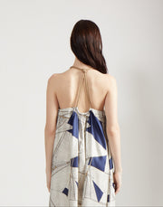 rope halter dress - regatta print