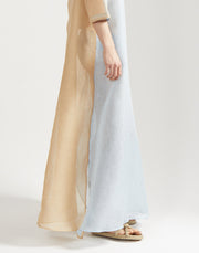gauze block caftan - sky/sand
