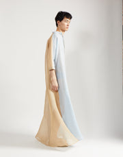 gauze block caftan - sky/sand