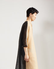 gauze block caftan - sand/onyx