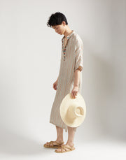 max caftan - sand stripe