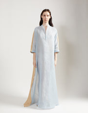 gauze block caftan - sky/sand