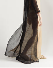 gauze block caftan - sand/onyx