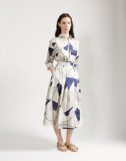 pleated full skirt - regatta print