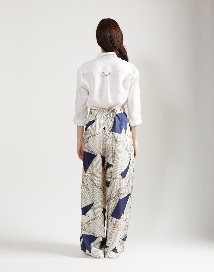 double pleat full trouser - regatta print