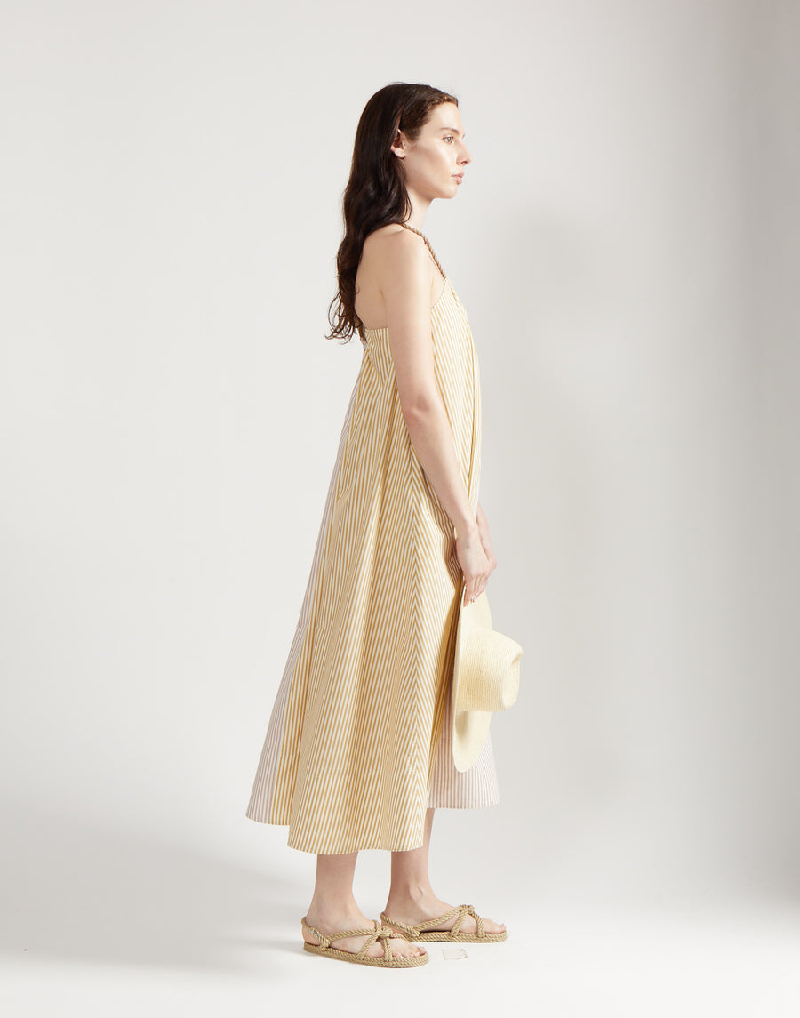 rope halter dress - cabana stripe