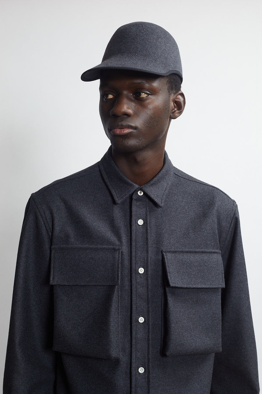 sculpted cap - charcoal