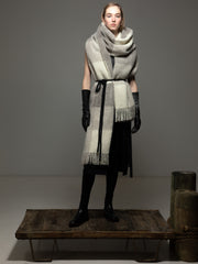 fringed max scarf - undyed natural buffalo check