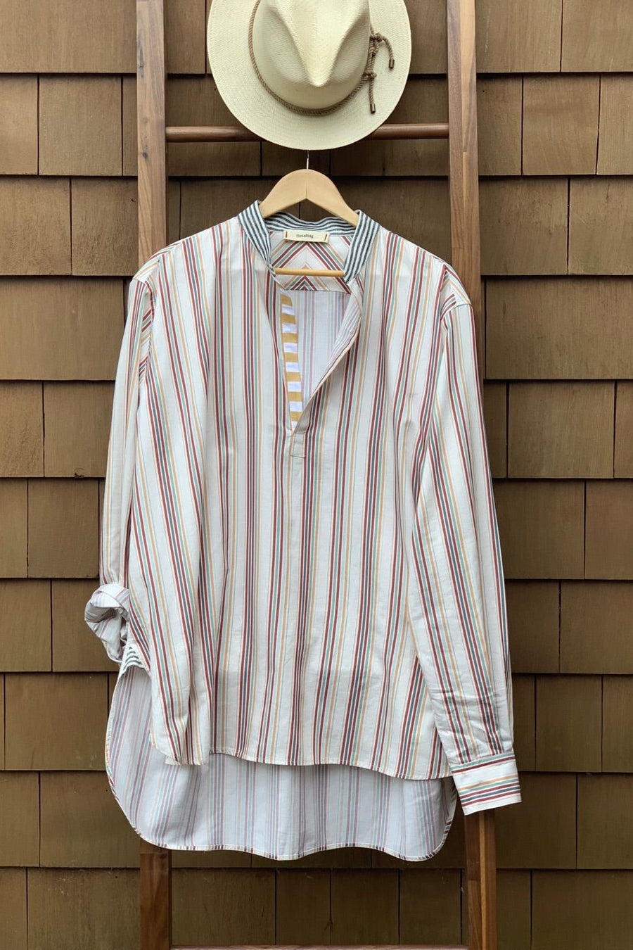 band collar popover marfa stripe