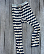 carrot leg trouser navy stripe
