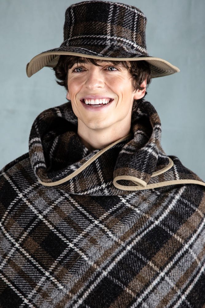 plaid explorers hat oyster/grey
