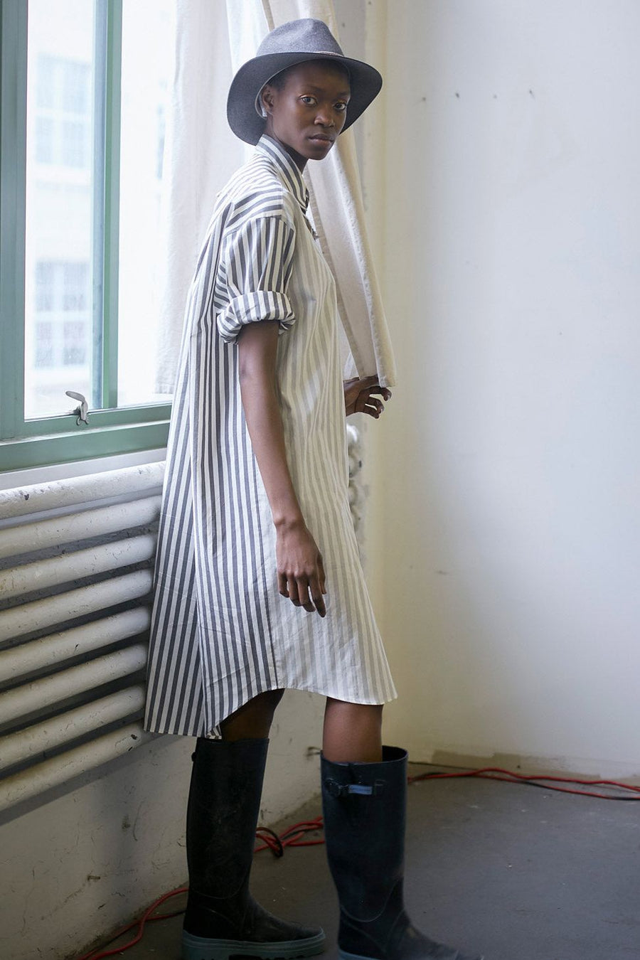 awning stripe dress shirt Thomas Mason Non-Iron Sky Awning Stripe Shirt